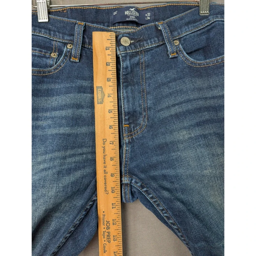 Hollister Mens Skinny Epic Flex Jeans Dark Wash Blue Denim 32x34
